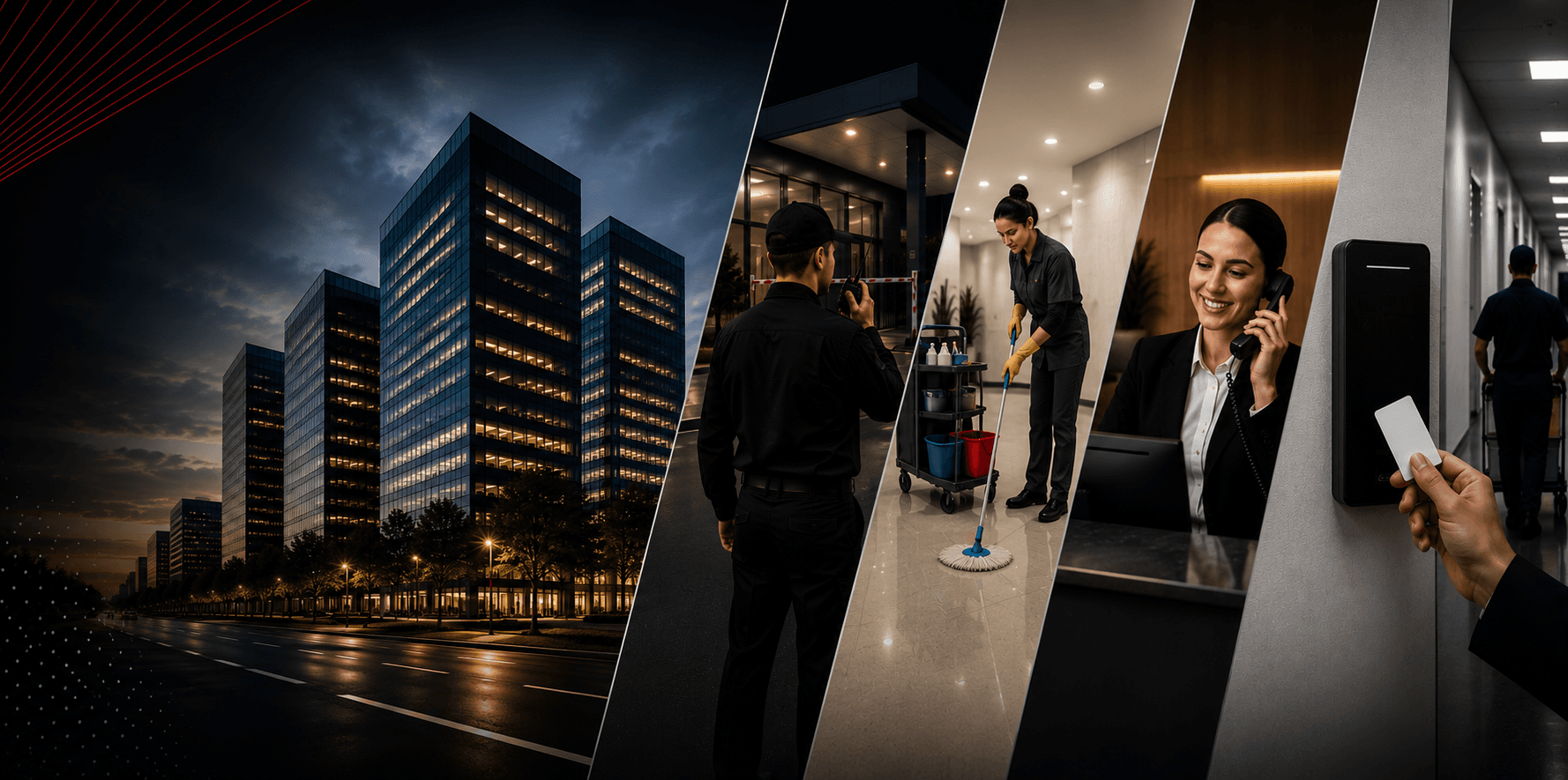 Equipe Assertiva: segurança, recepção, limpeza e supervisão